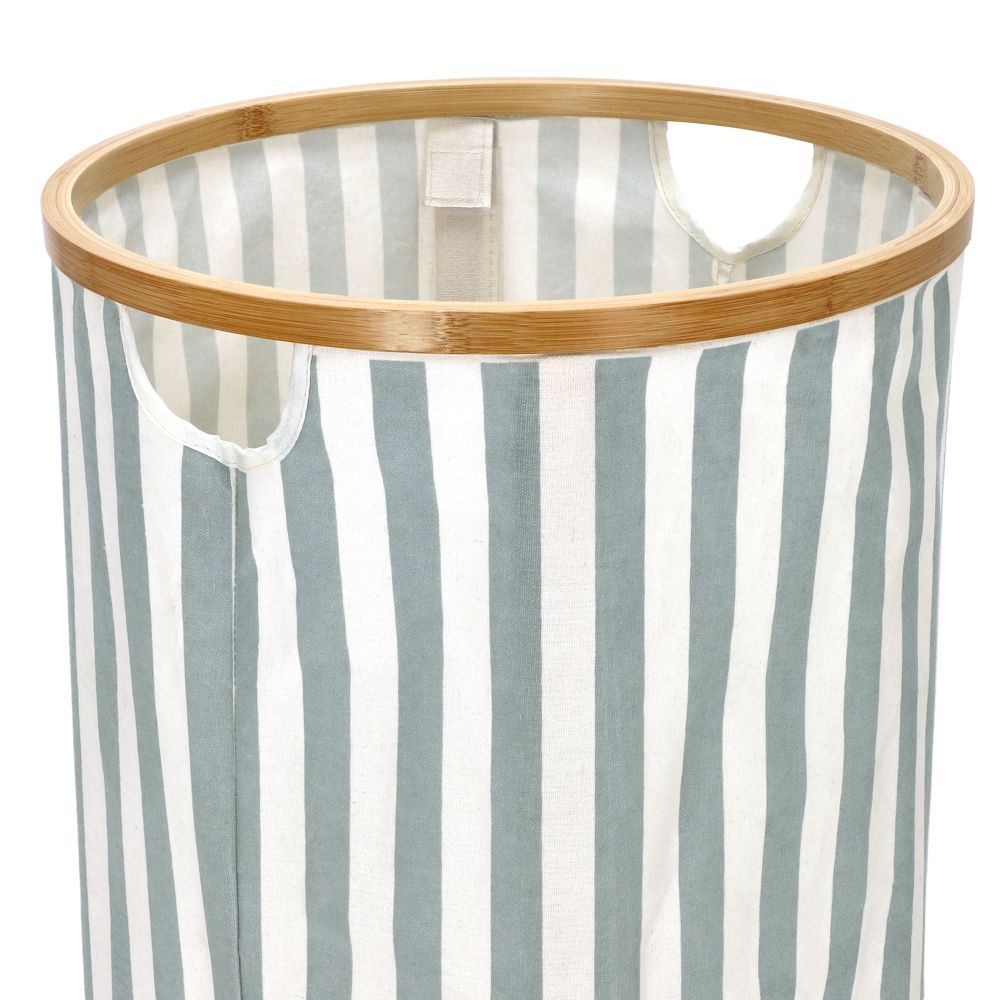 Canasto para ropa de bambú y tela 38x52 cm