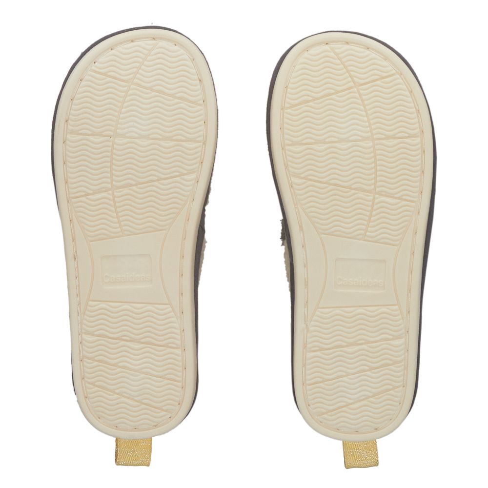 Pantufla bordada peluda talla 24-25 cm