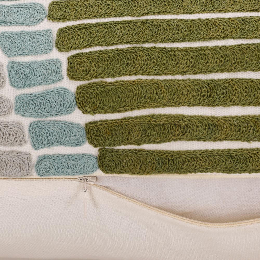 Cojín de algodón con bordado crewel 60x40 cm