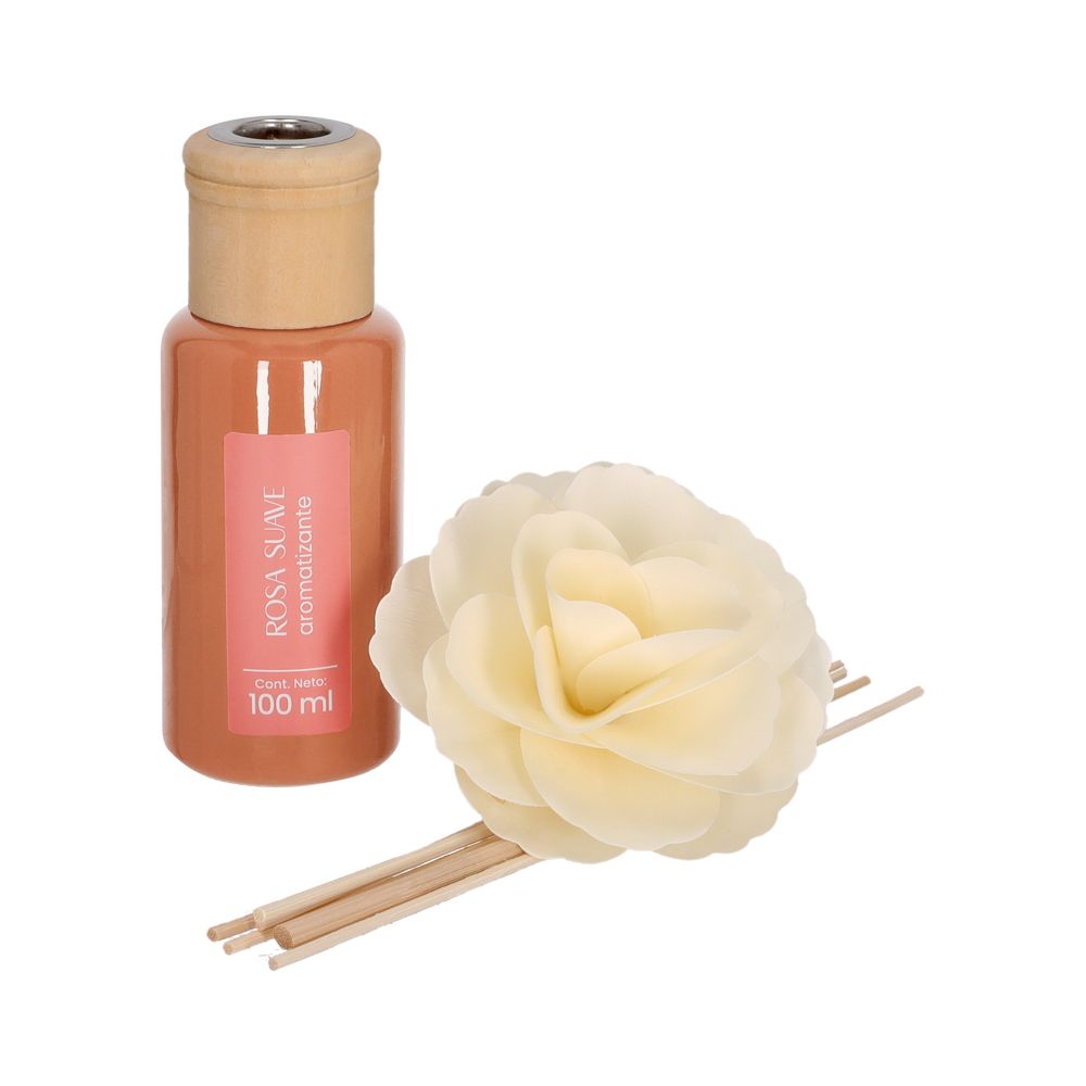 Varitas aromáticas con flor rosa suave 100 ml