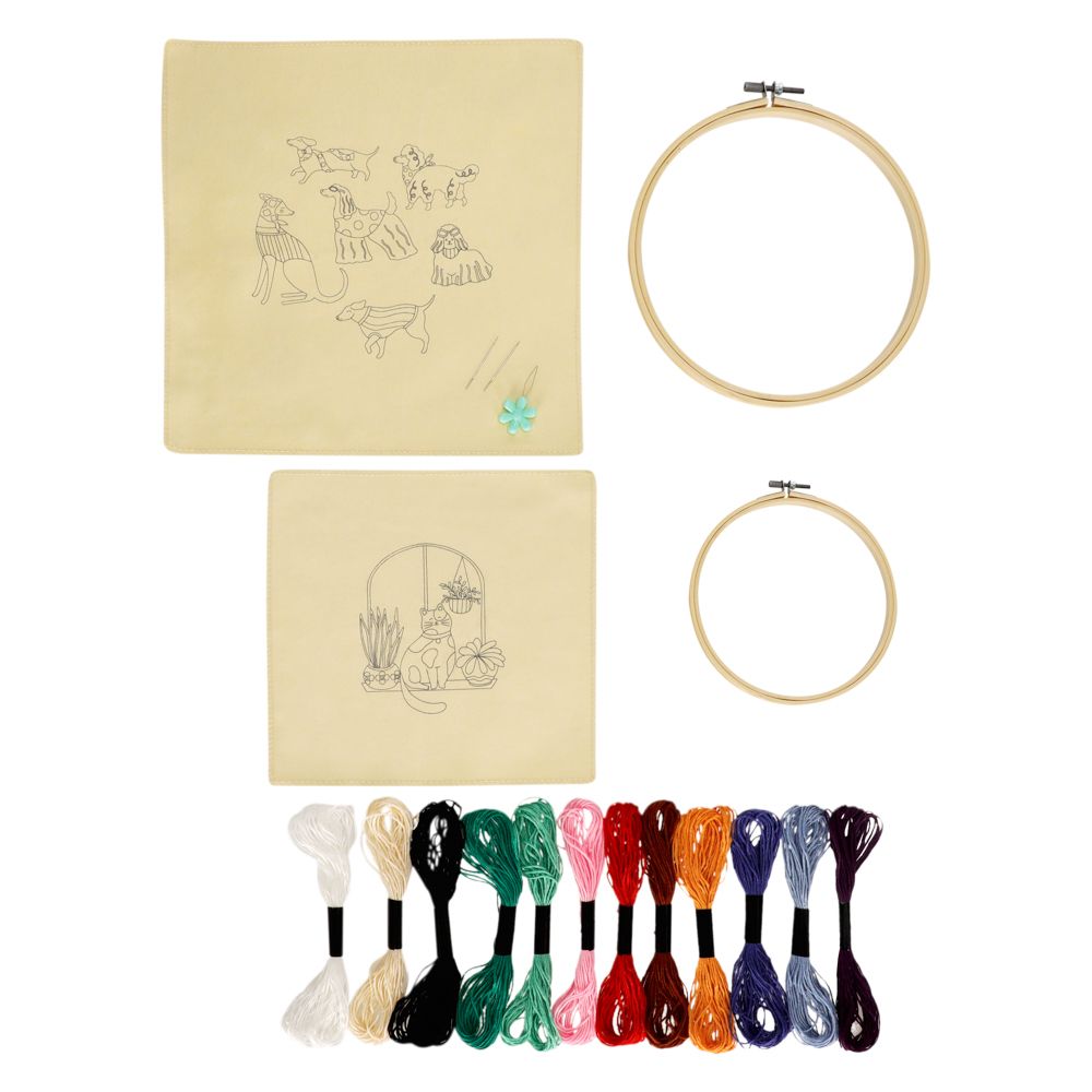 Set de 2 bastidores de bambú para bordar