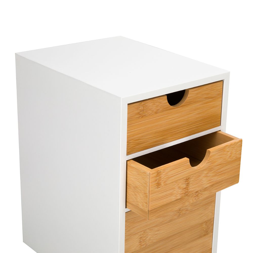 Cajonera MDF - Bambú 3 Cajones 16.7x21.2x27.6 cm