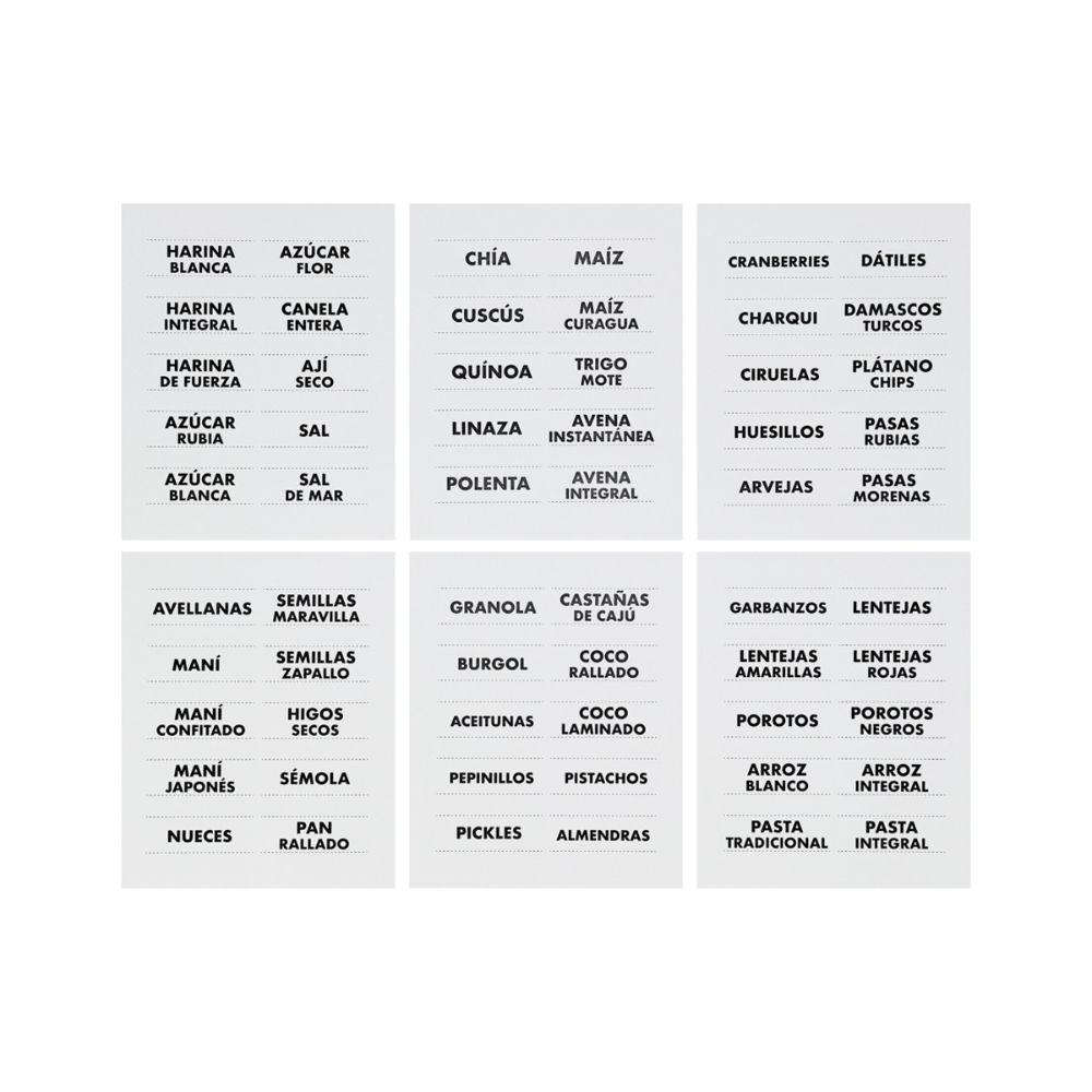 Set 160 Etiquetas para Frascos