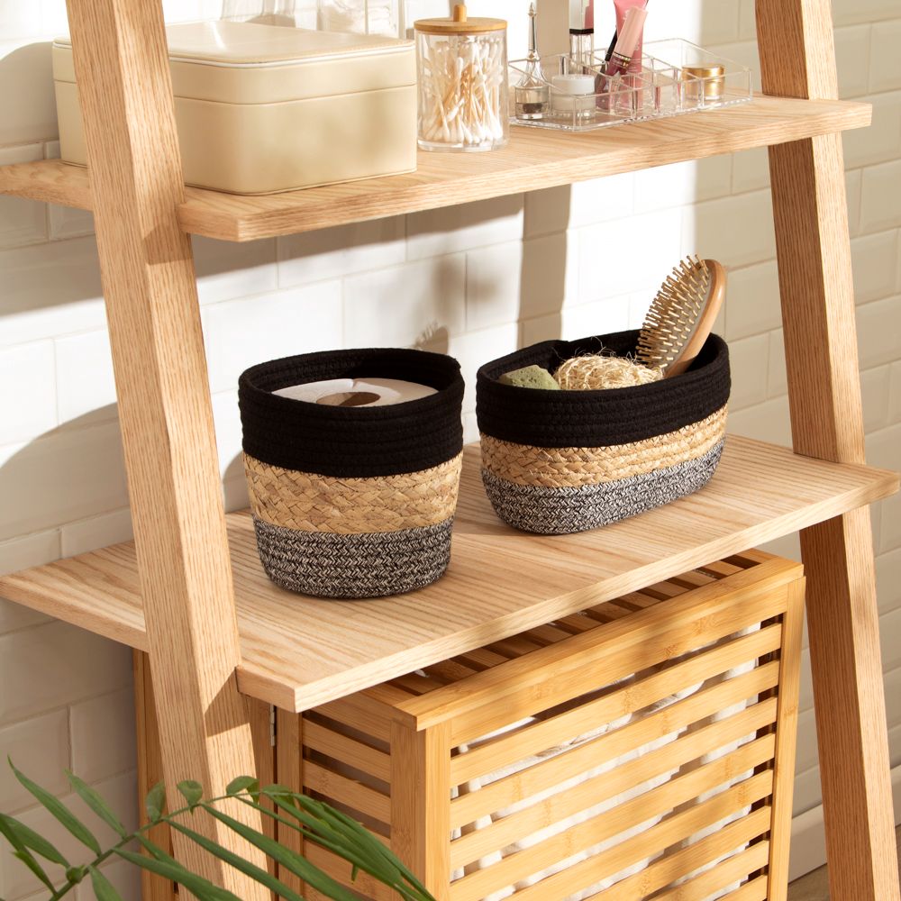 Canasto organizador de algodón y fibra