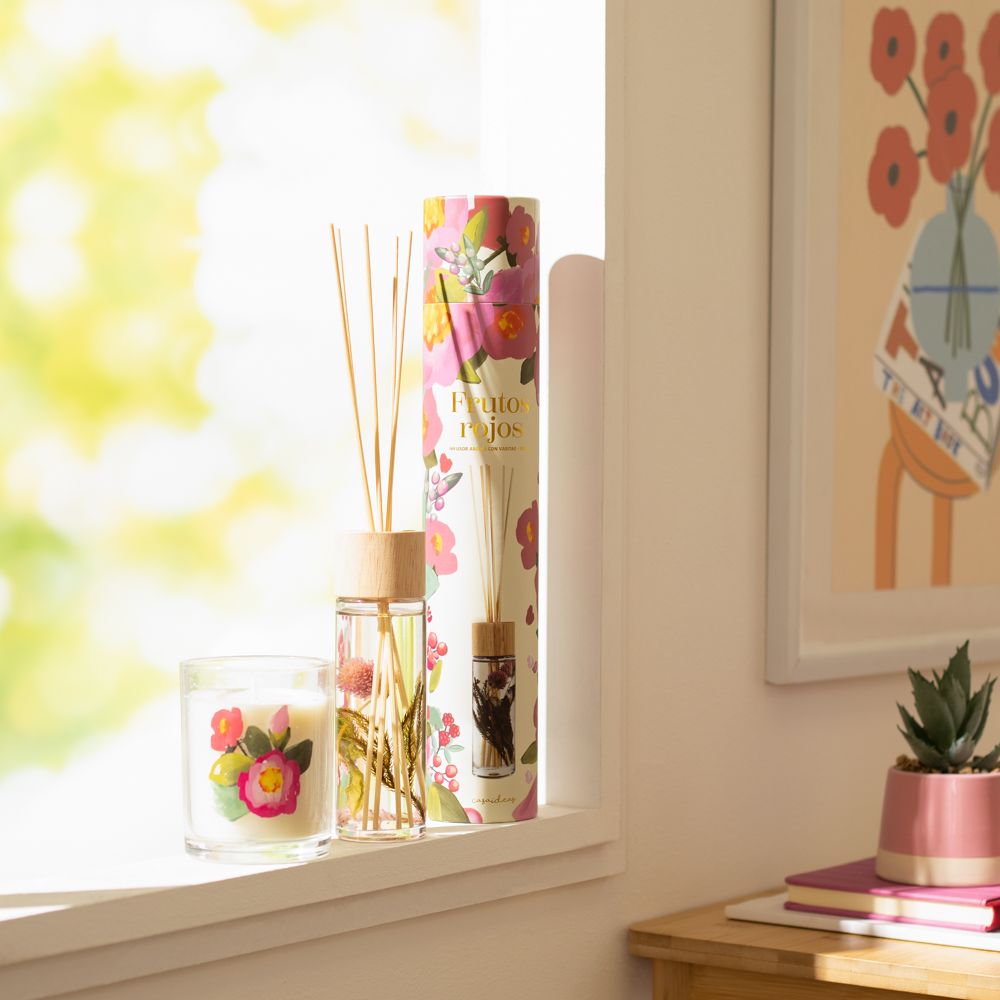 Botella con Varitas Aromáticas frutos rojos 120 ml