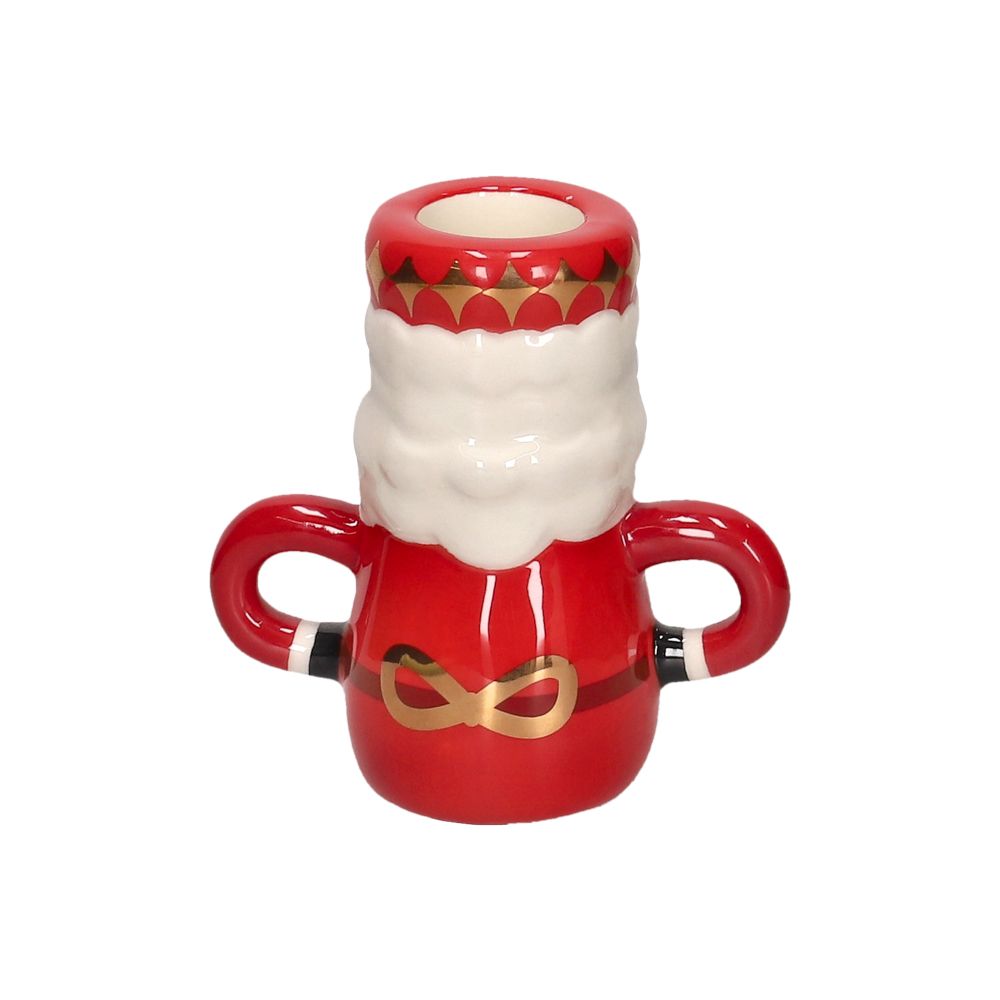 Portavela de Céramica con Diseño Navideño 7x4x9.7 cm