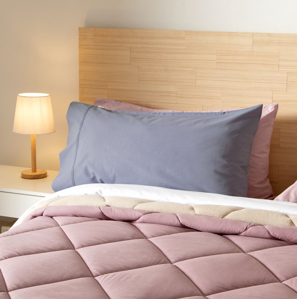 Funda almohada algodón-poliéster liso 144 hilos 50x90 cm