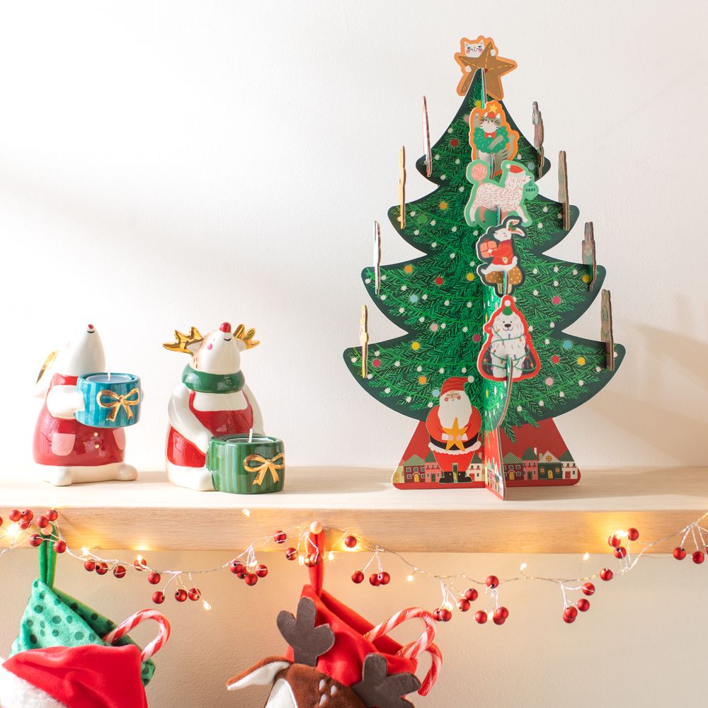 Portavela tealight de cerámica personaje navideño