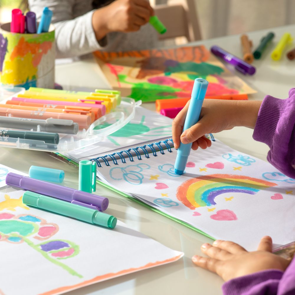Set 12 Crayones de Témpera Sólida Neon Metálicos