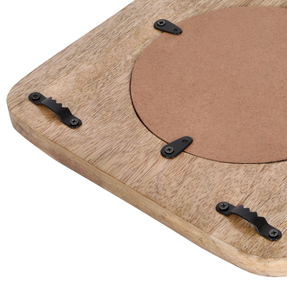 Espejo decorativo de madera y resina 25x25 cm