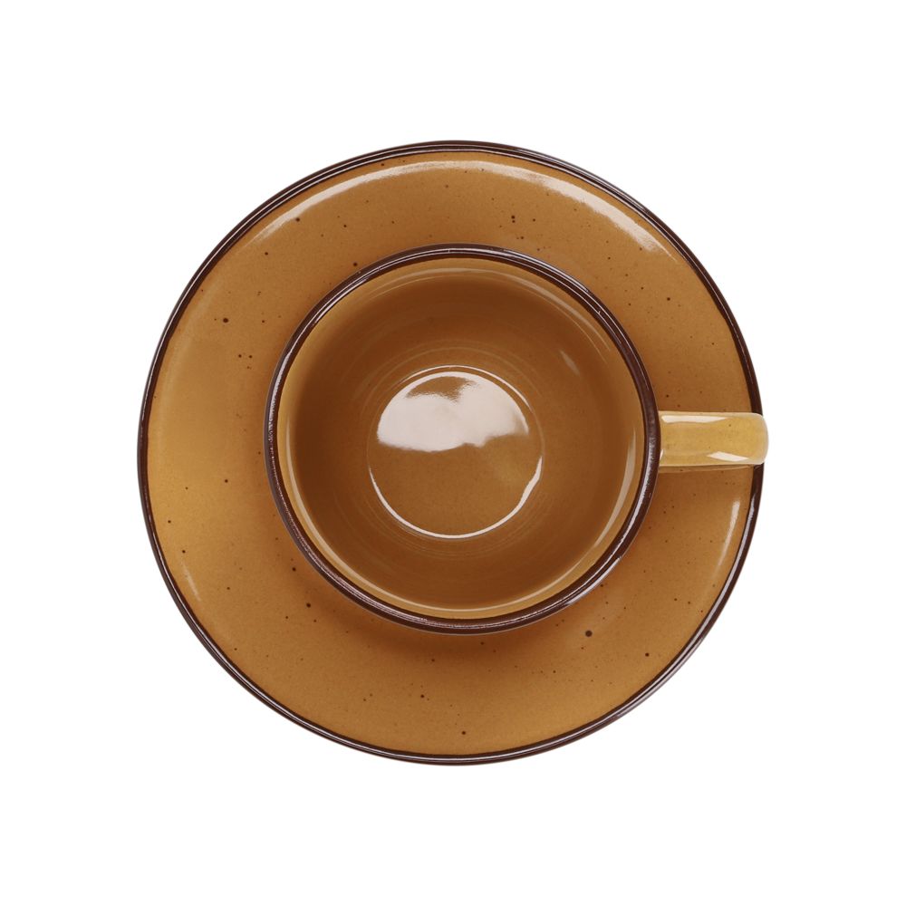 Taza Té Cerámica Rústico con Plato 220 ml