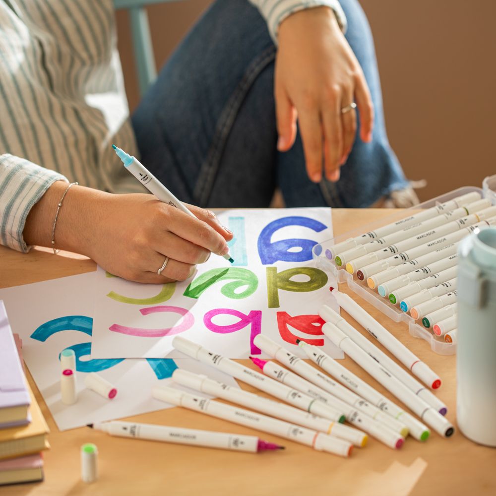 Set 24 marcadores con doble punta