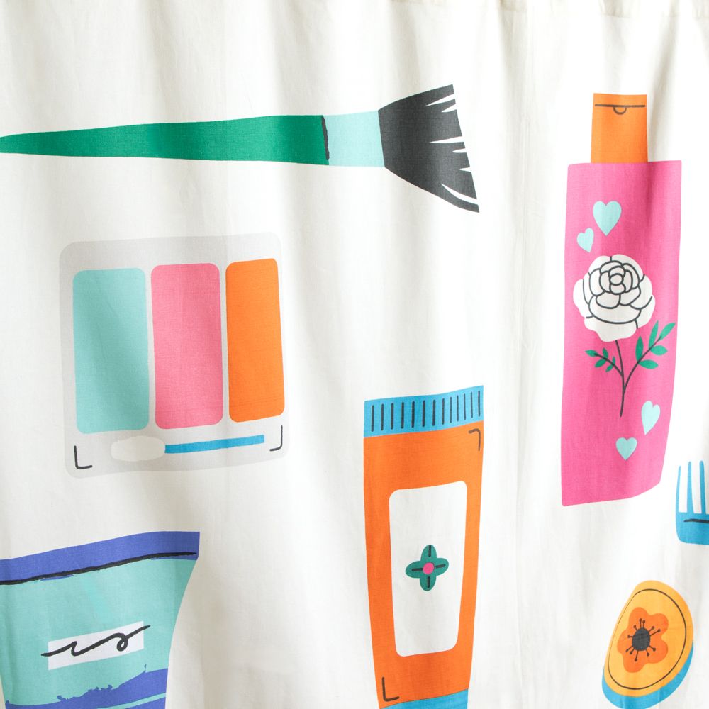 Cortina de baño Twill de algodón estampado 180x190 cm