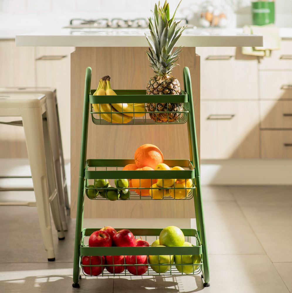 Verdulero metal 3 niveles pirámide 35.6x29.2x76.5 cm