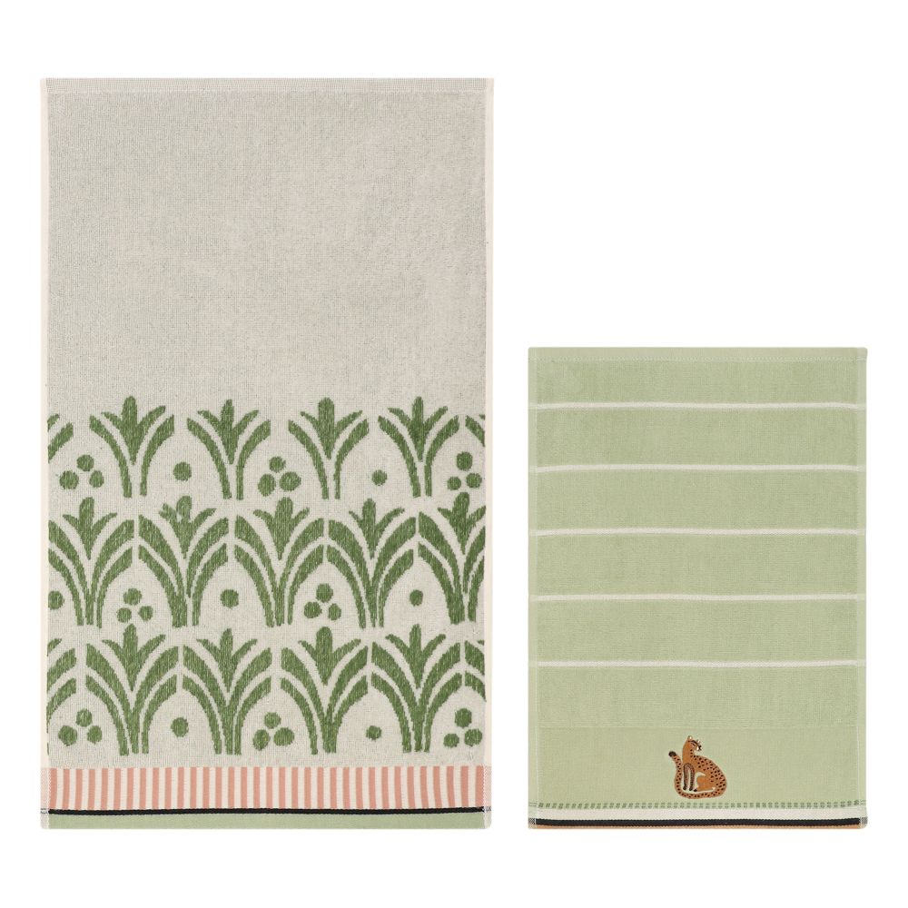 Set de 2 toallas de visita algodón bordado 400 g