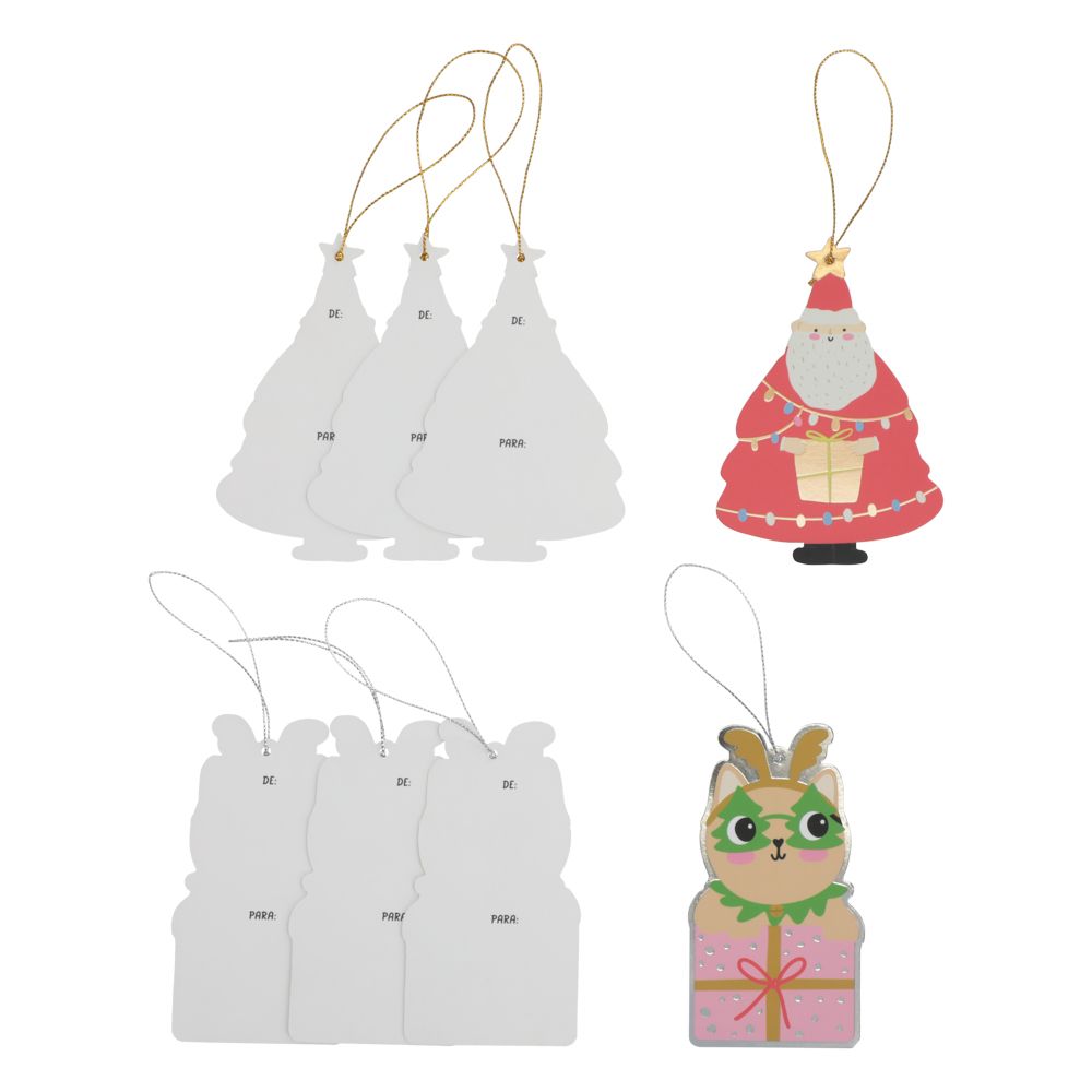 Set de 8 Tarjetas de Regalo Navideño 9x11 cm