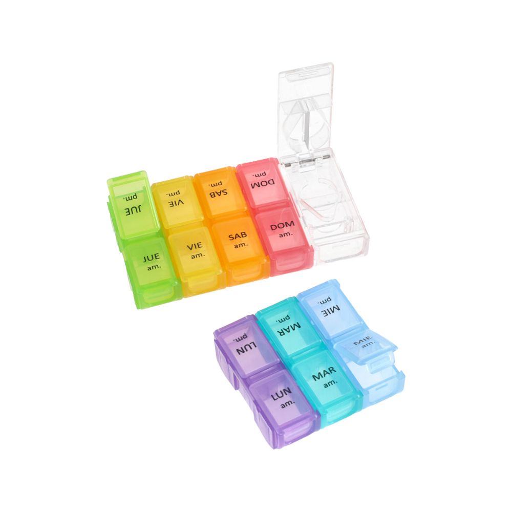 Caja Pastillero Semanal con Partidor 20x7.2x2.5 cm