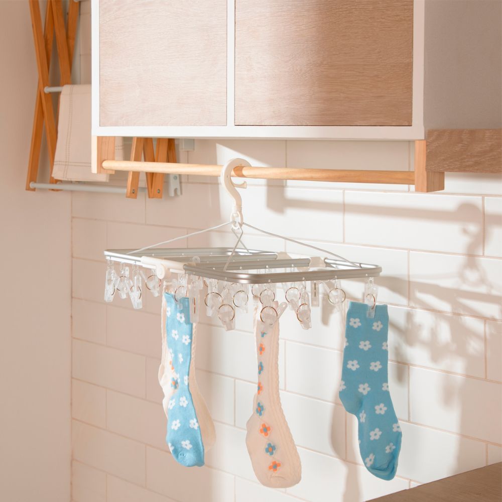 Gancho de Aluminio 24 Pinzas Plásticas