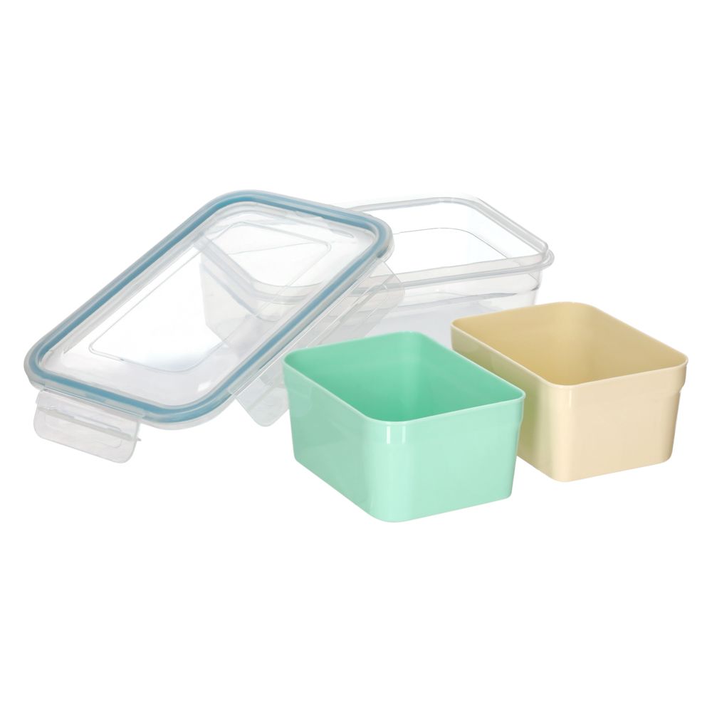 Caja contenedor rectangular para colación 1100 ml