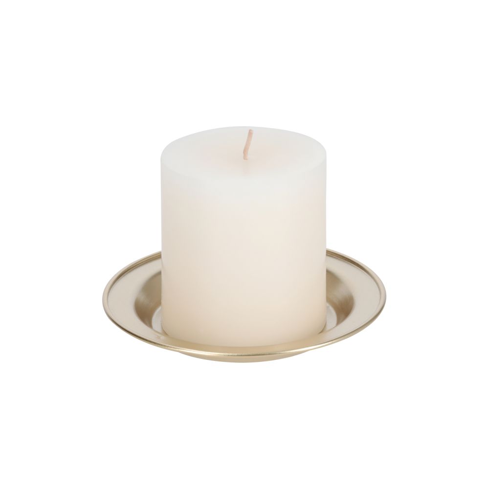 Portavela tipo plato de metal 12x1.5 cm