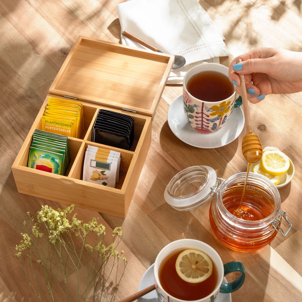 Caja Bolsas de Té Madera Bambú