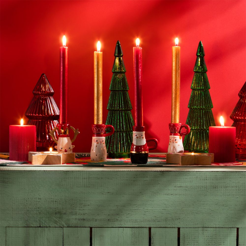 Vela Larga Dinner Metalizada Navidad 2.2x24.5 cm