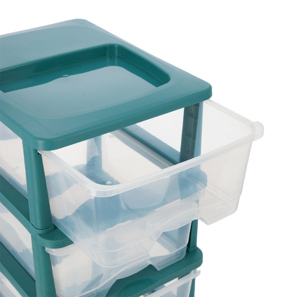 Cajonera plástico 4 cajones 44x33.5x73 cm