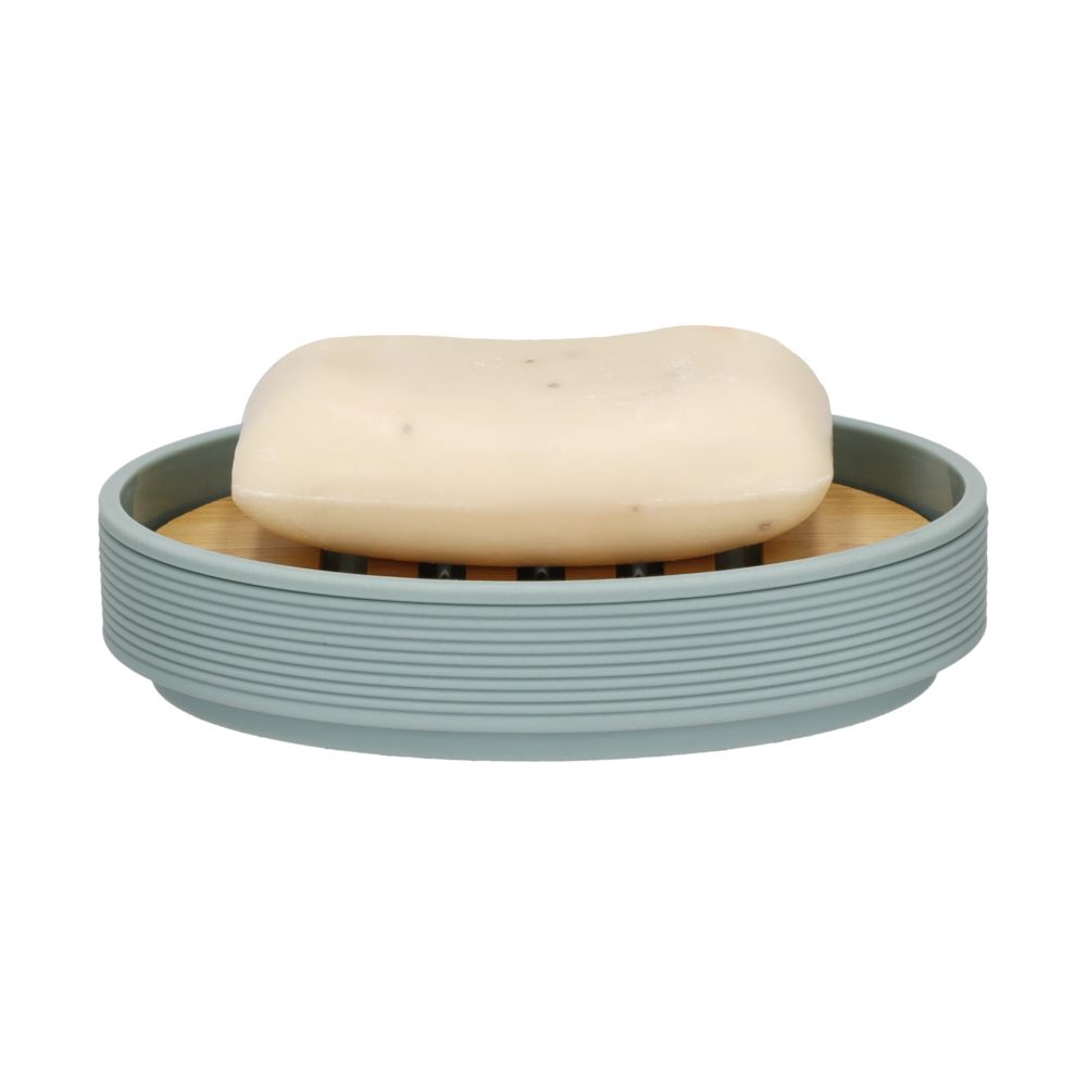 Jabonera de plástico y bambú