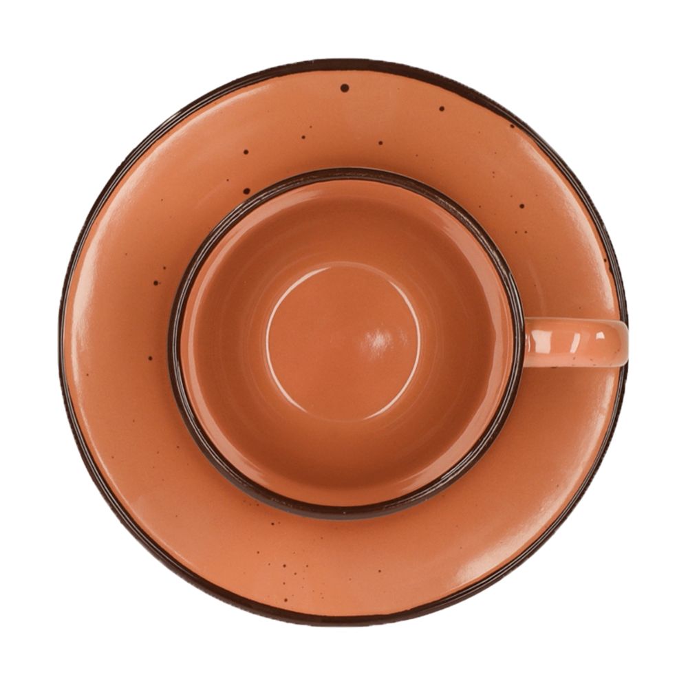Taza Té Cerámica Rústico con Plato 240 ml