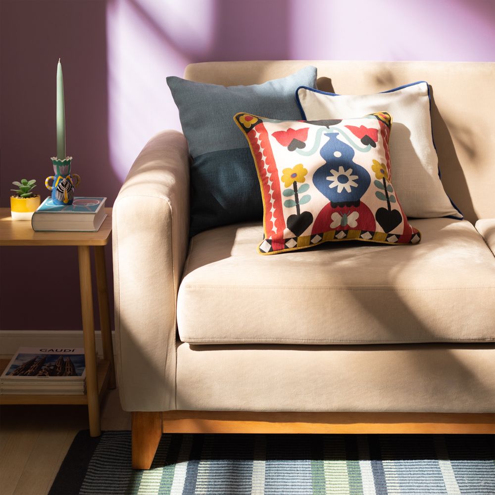 Funda de cojín duo tono 45x45 cm