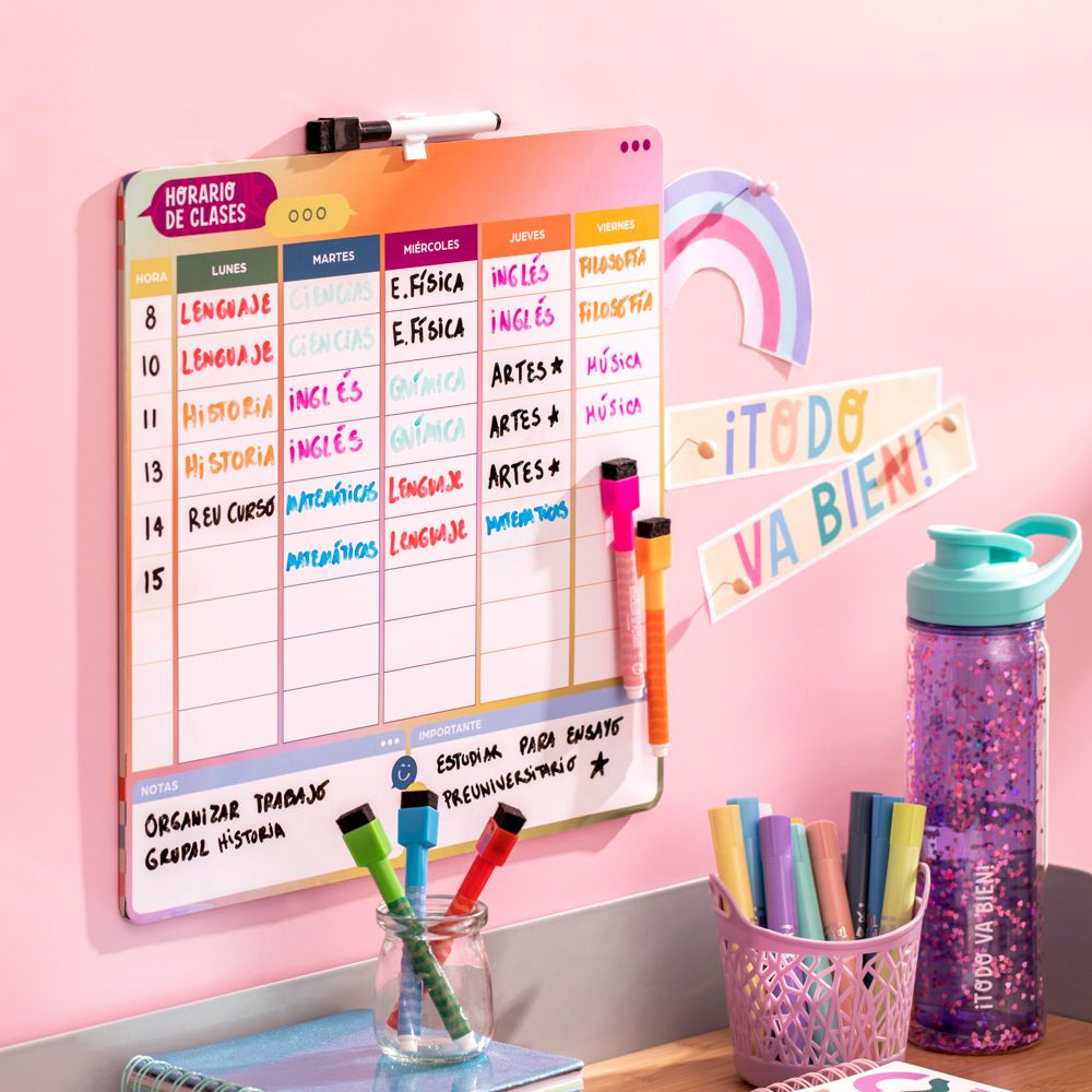 Set de 6 marcadores para pizarra con borrador