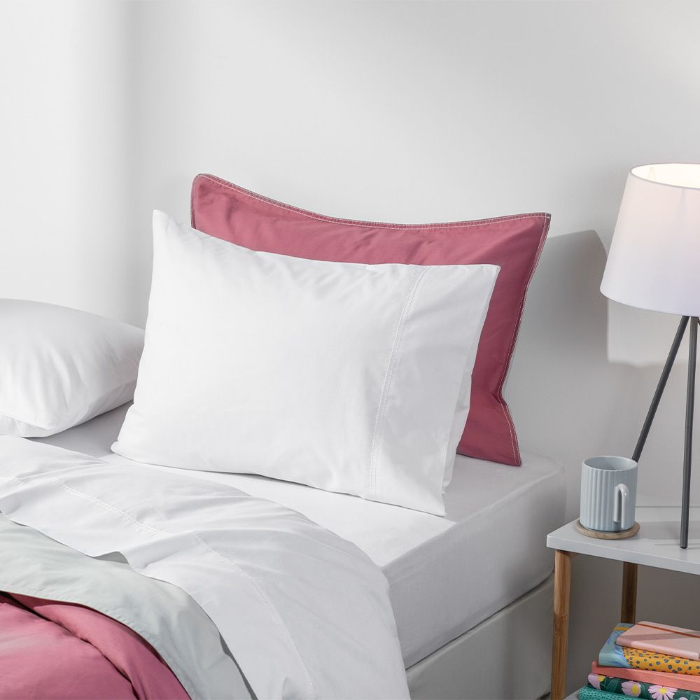 Funda almohada liso 144 hilos 90x50xcm