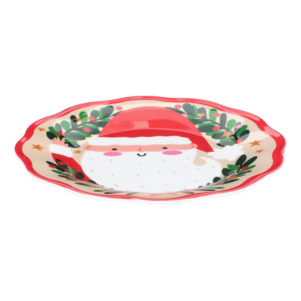 Plato de melamina con diseño navideño 21.5 cm