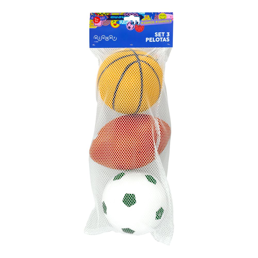 Set de 3 pelotas para deporte