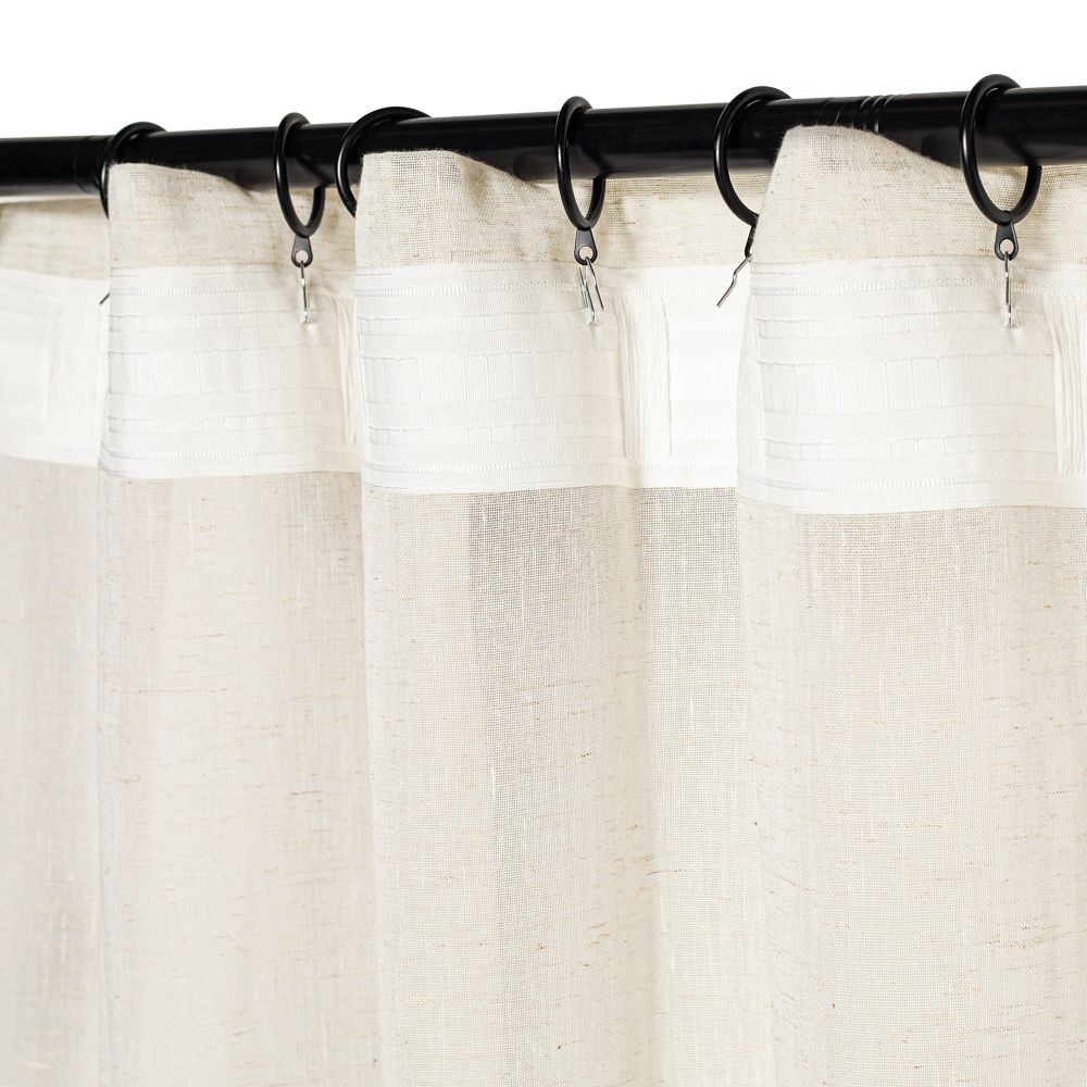 Set de 2 Cortinas velo linoso con presillas ocultas 140x240 cm c/u