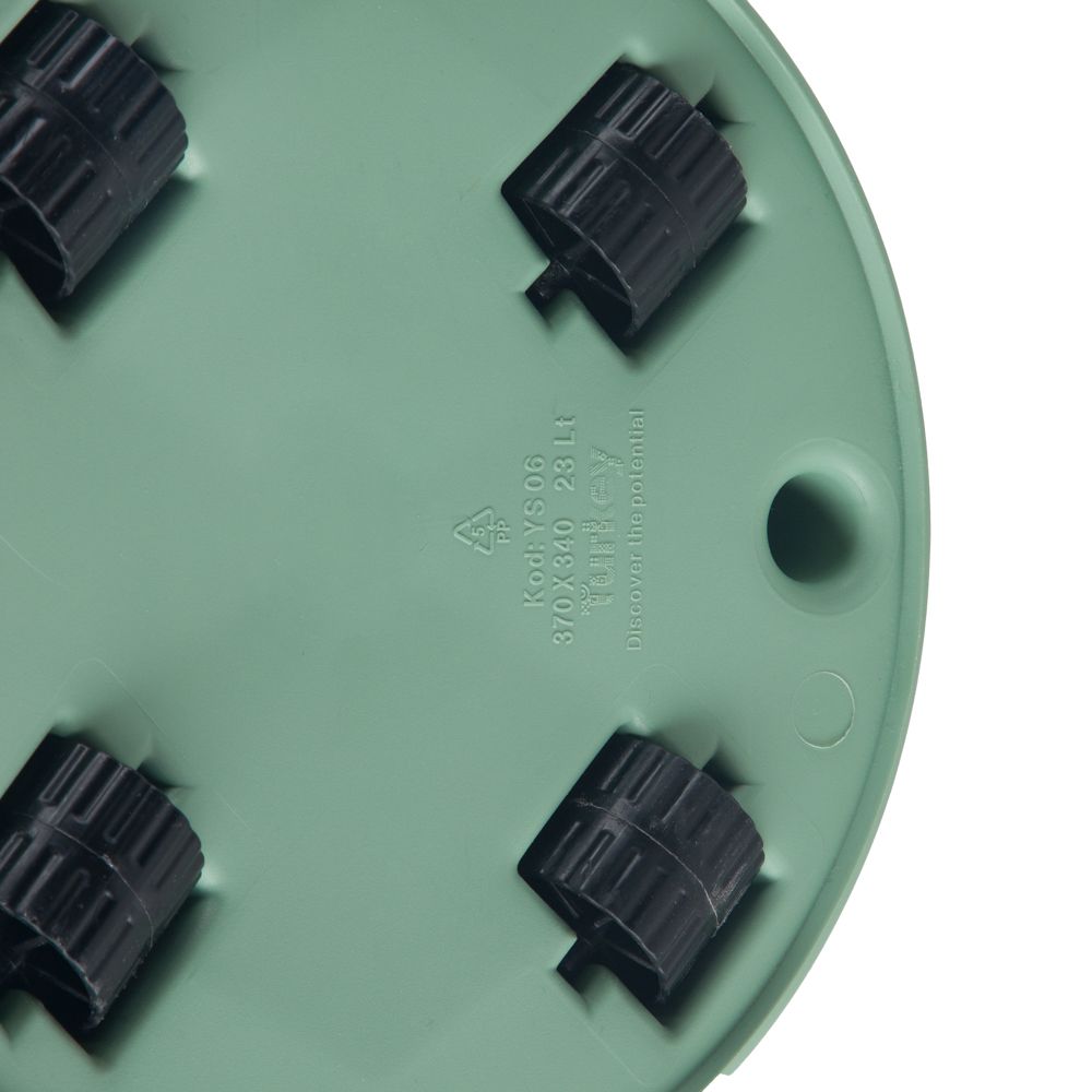 Maceta plástica con ruedas 37x34 cm