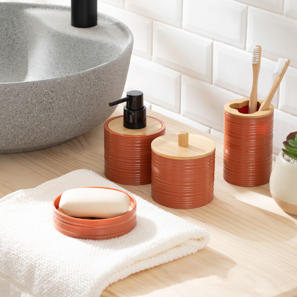 Jabonera plástico | Bambú 10x3.5 cm