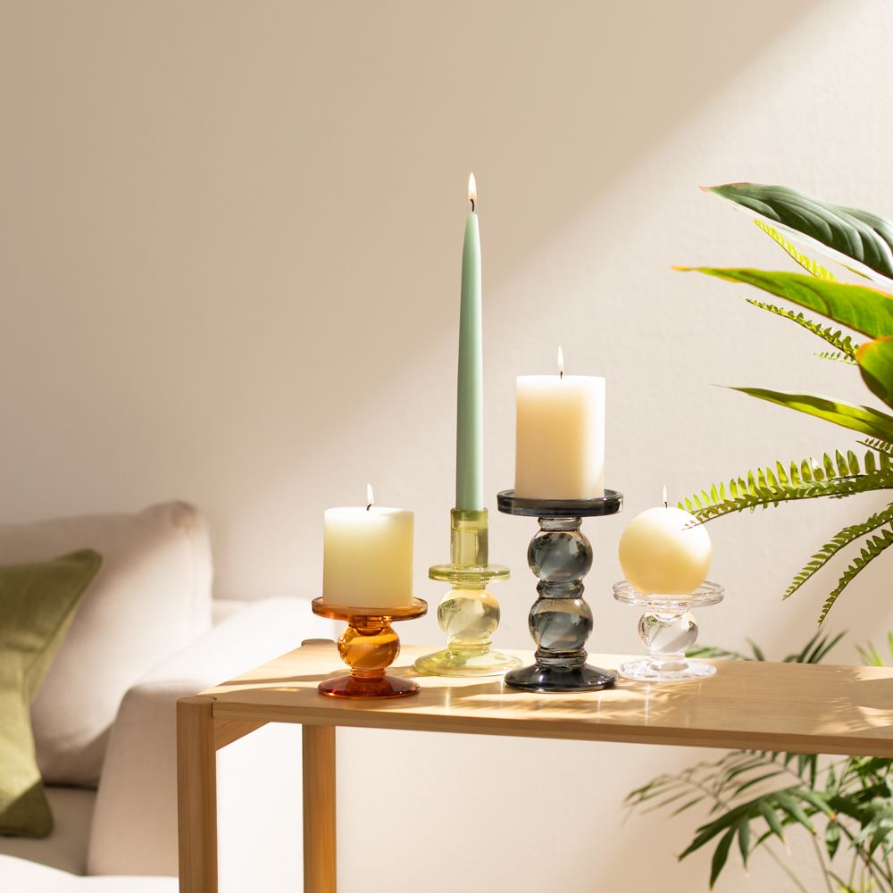 Candelabro de vidrio bajo 9x7 cm