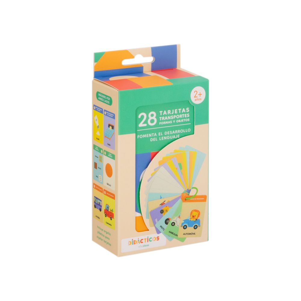 Tarjetas didácticas con transportes y objetos