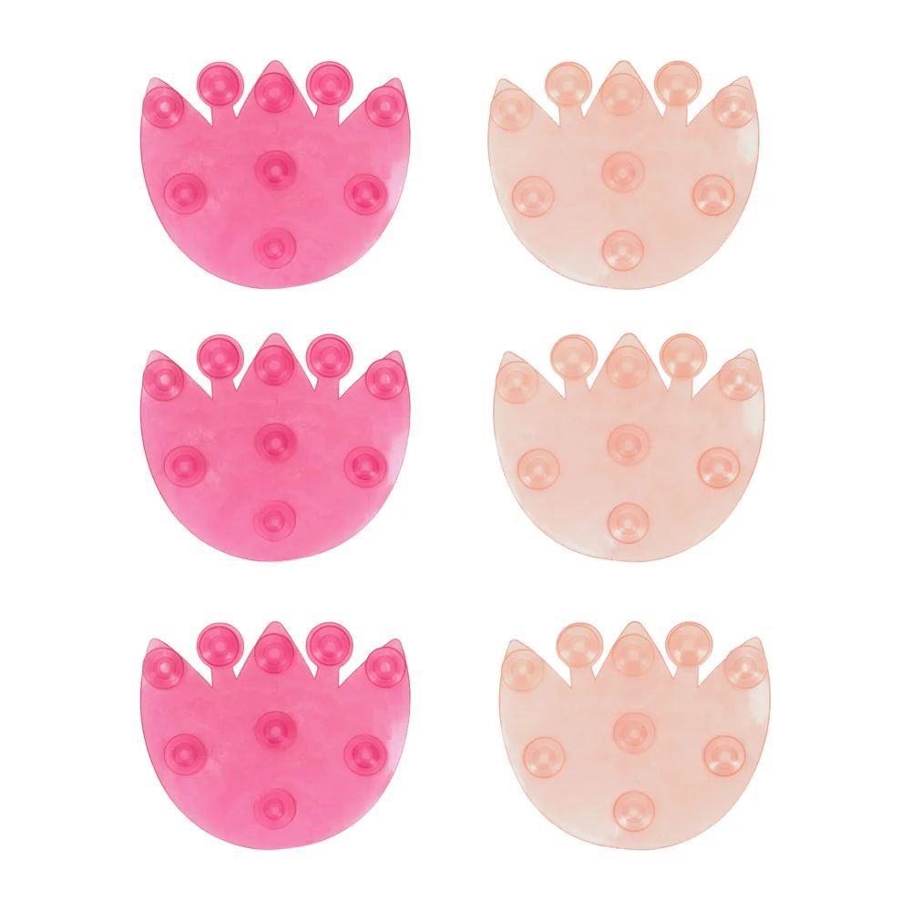 Set de 6 Antideslizantes para Tina de Baño Rosa y Naranja 12 cm