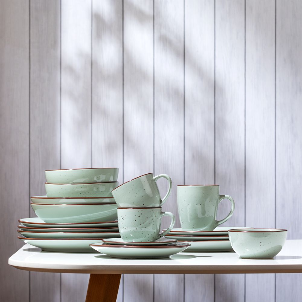 Taza Té Cerámica Rústico con Plato 240 ml