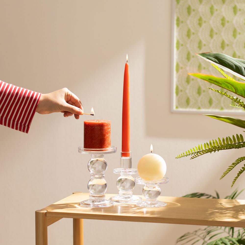 Candelabro perfil de vidrio 9x13.3 cm