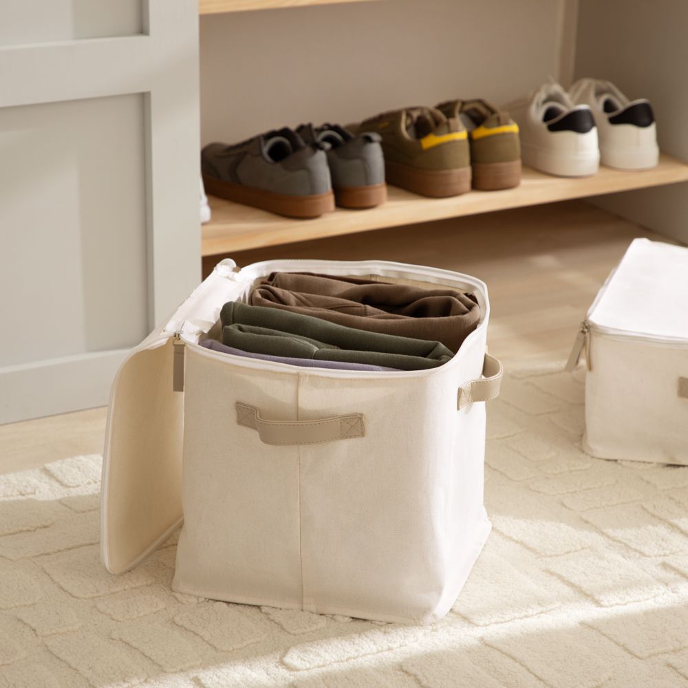 Caja organizadora de tela con cierre 28x28x28 cm