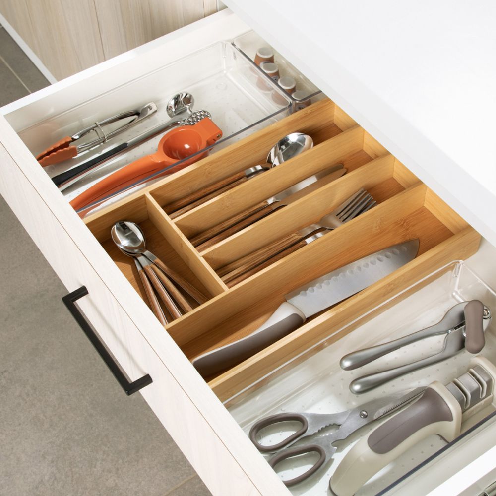 Organizador Cubiertos Bambú 26x36x5 cm