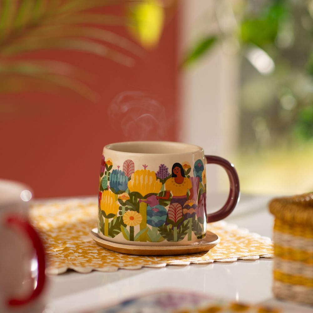 Taza de cerámica con diseño impreso 420 ml