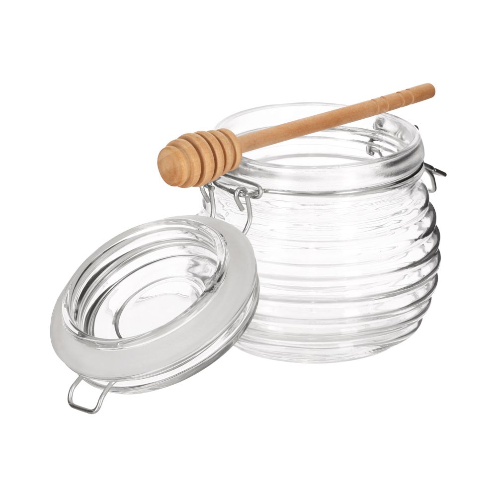 Contenedor de Vidrio para Miel con Paleta 600 ml