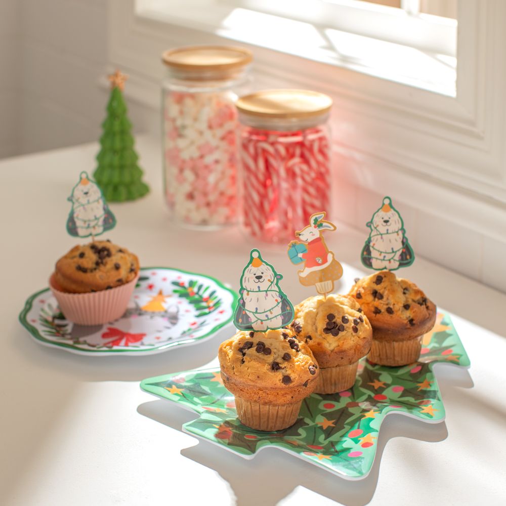 Plato de melamina con diseño navideño 21.5 cm