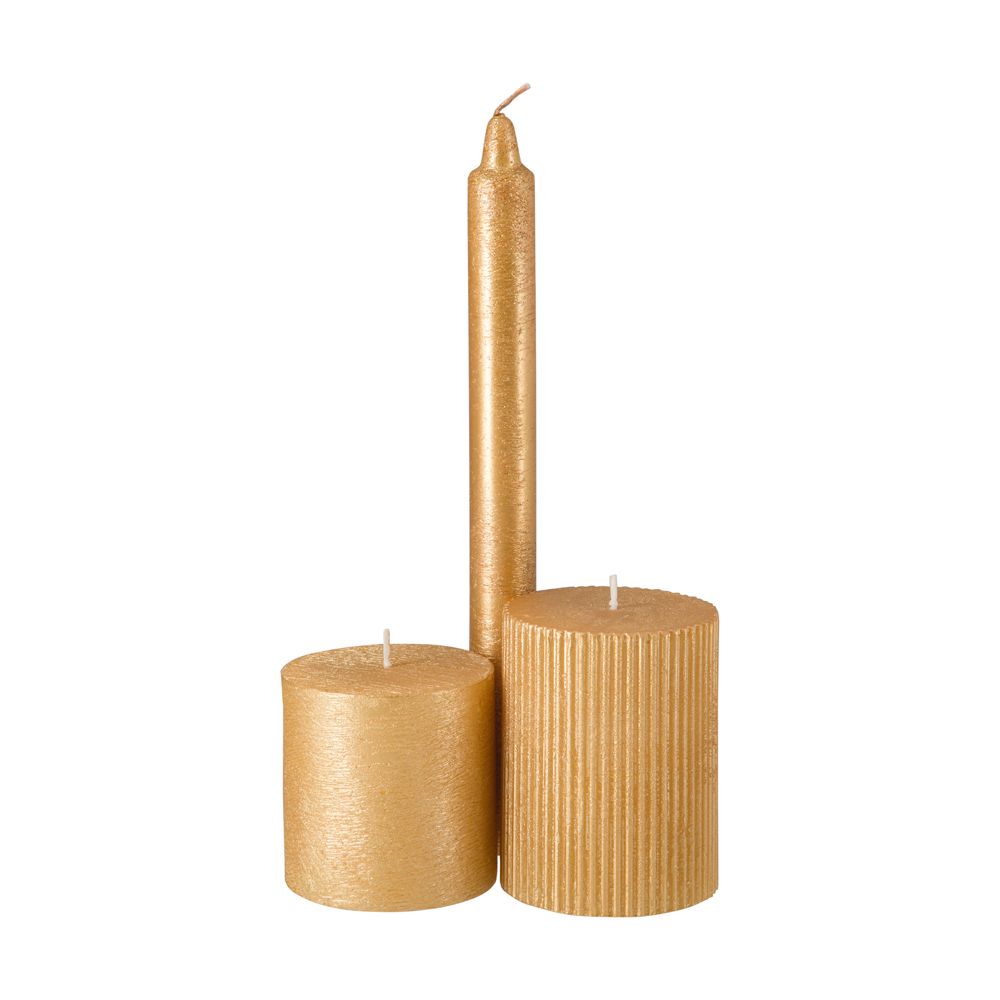 Vela Larga Dinner Metalizada Navidad 2.2x24.5 cm