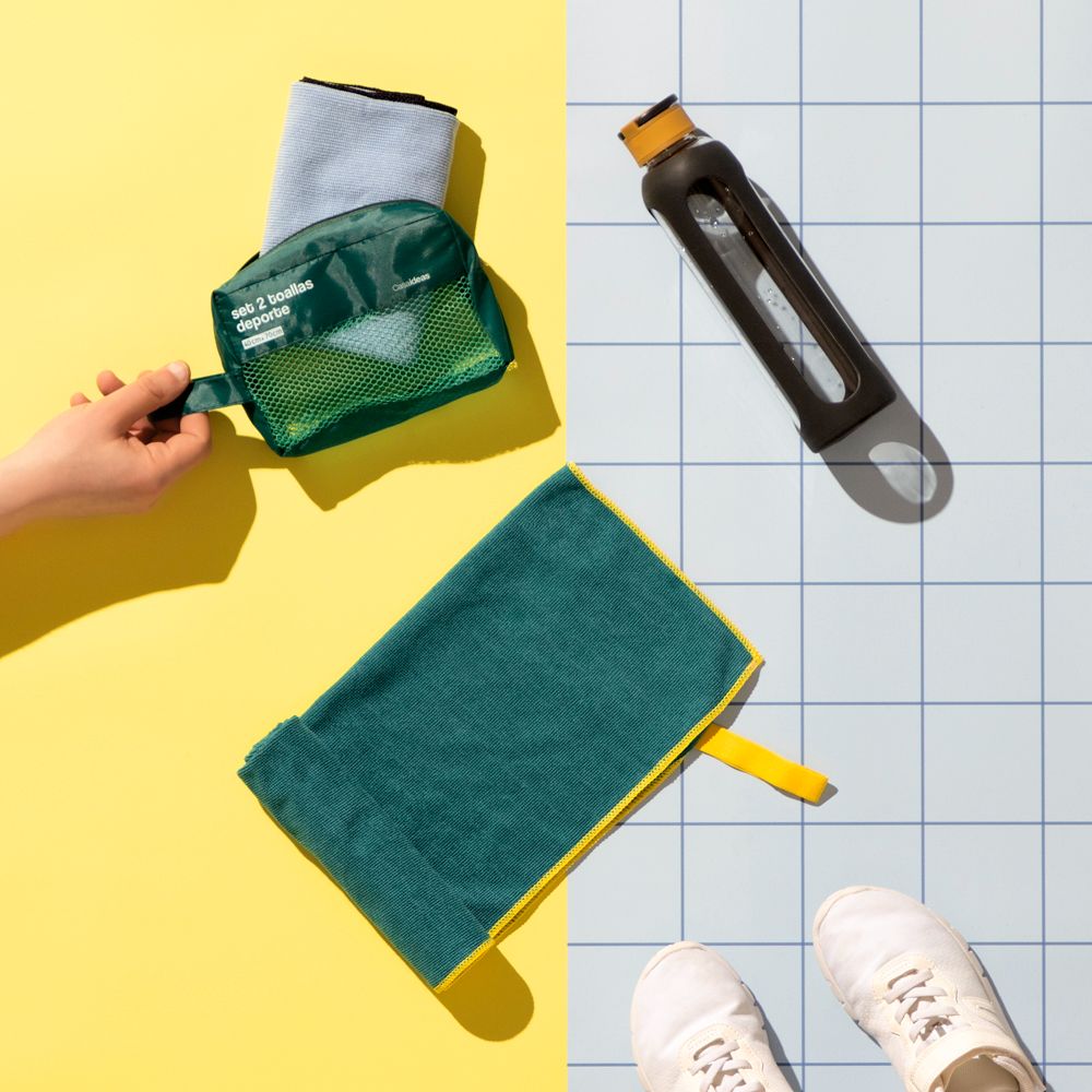 Set de 2 toallas de microfibra para deporte 40x70 cm