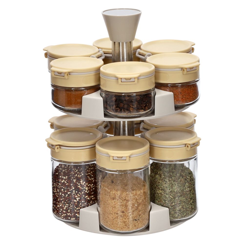 Especiero redondo con 2 niveles